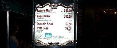 Booze menu