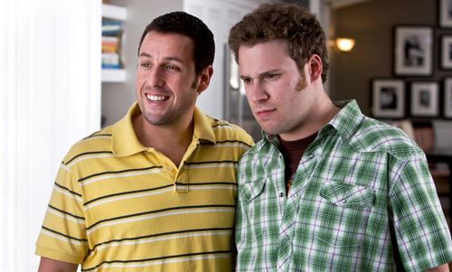 FUNNY PEOPLE Still Adam Sandler and Seth Rogen