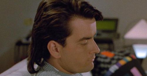 MEN AT WORK Charlie Sheen Mullet