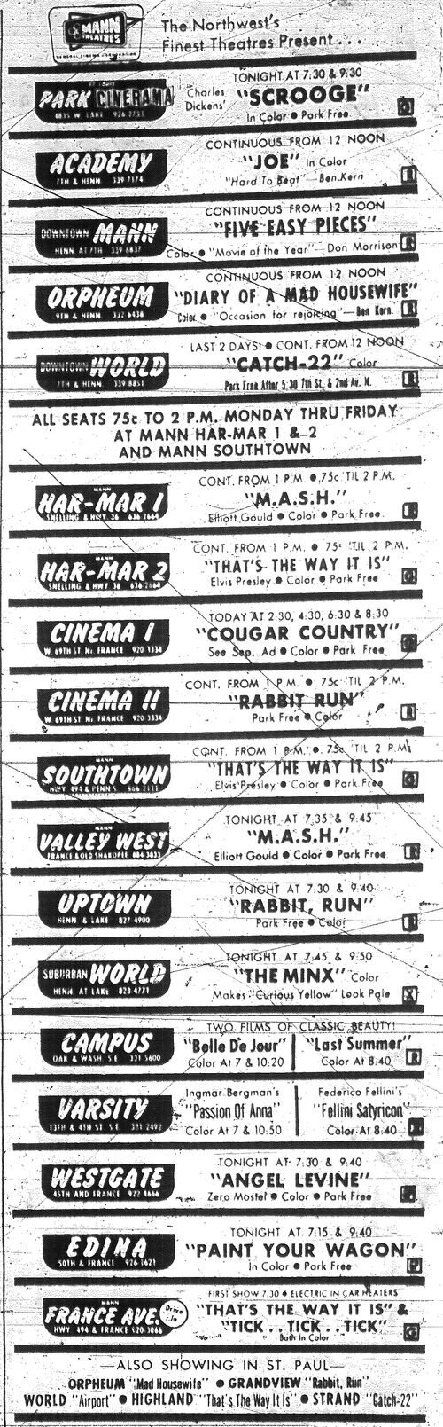 Minnesota Movie Ad 1970