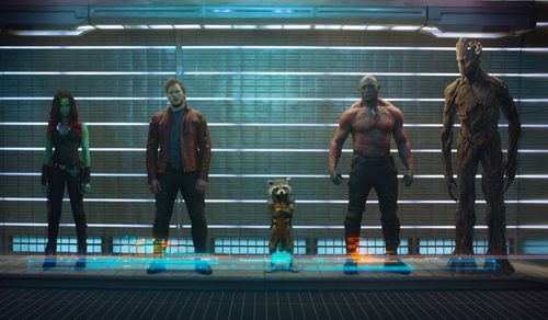GUARDIANS OF THE GALAXY Chris Pratt Bradley Cooper Zoe Saladana Vin Diesel